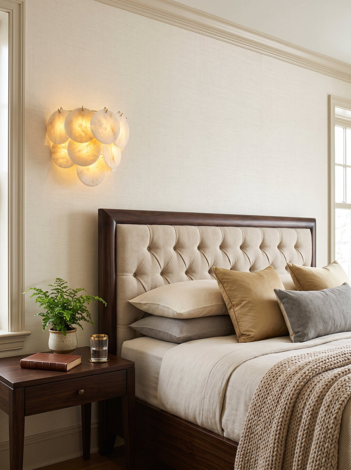 Pemberhurst Aplique de pared con discos de alabastro