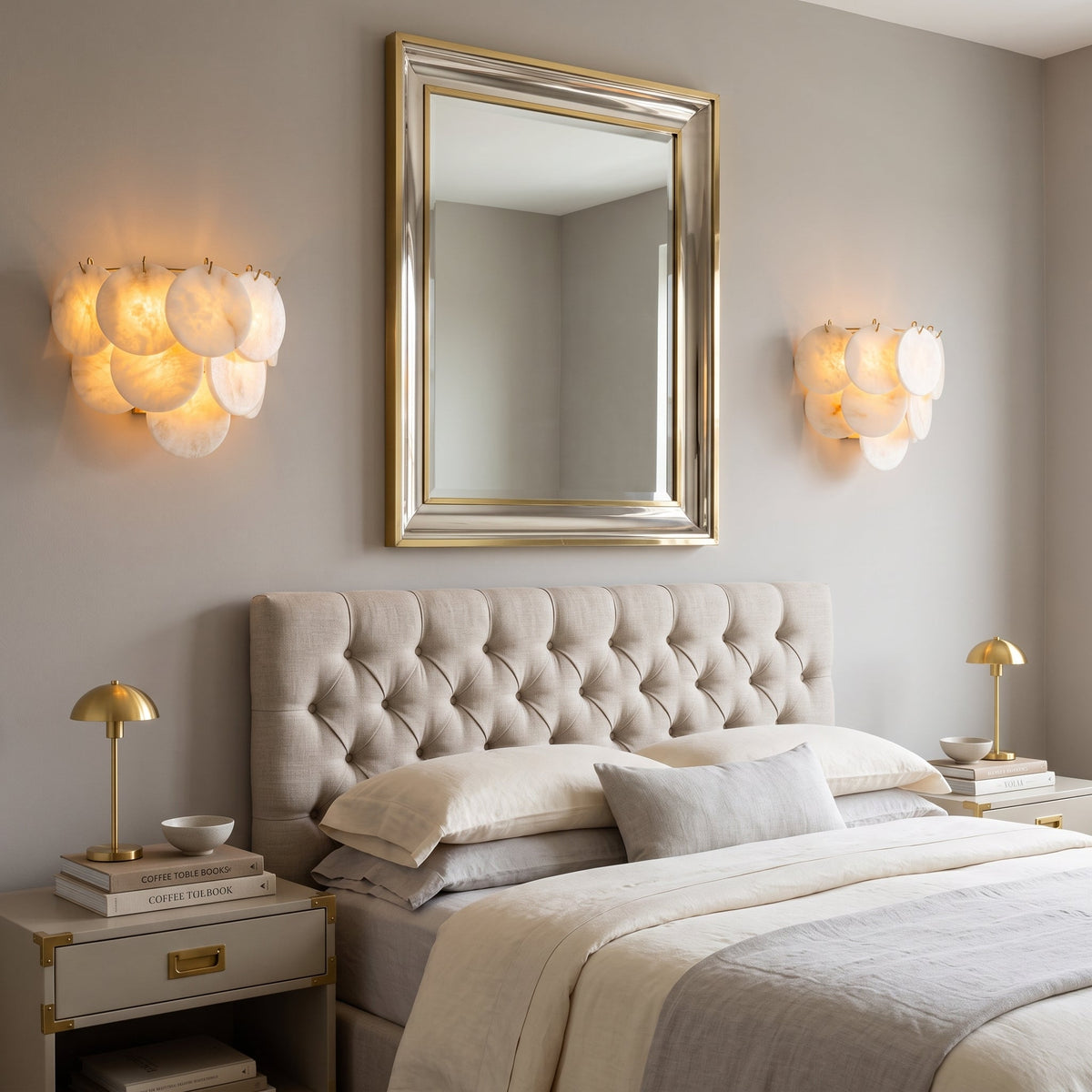 Pemberhurst Aplique de pared con discos de alabastro