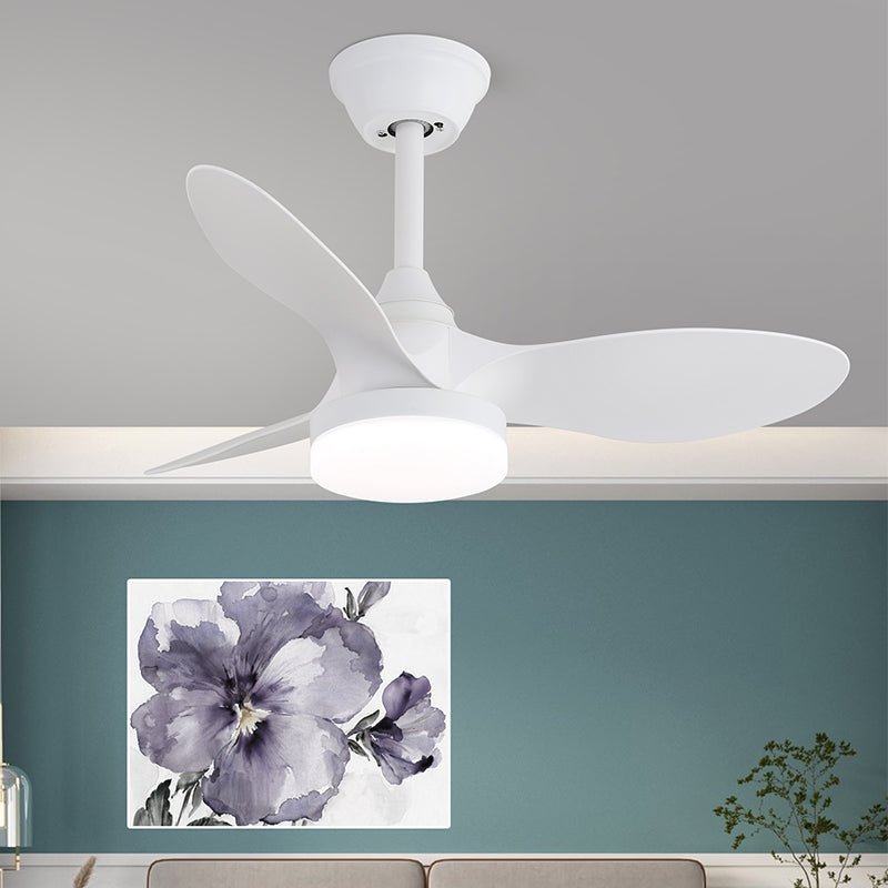 Elvelira ventilador de techo con luz minimalista negro madera