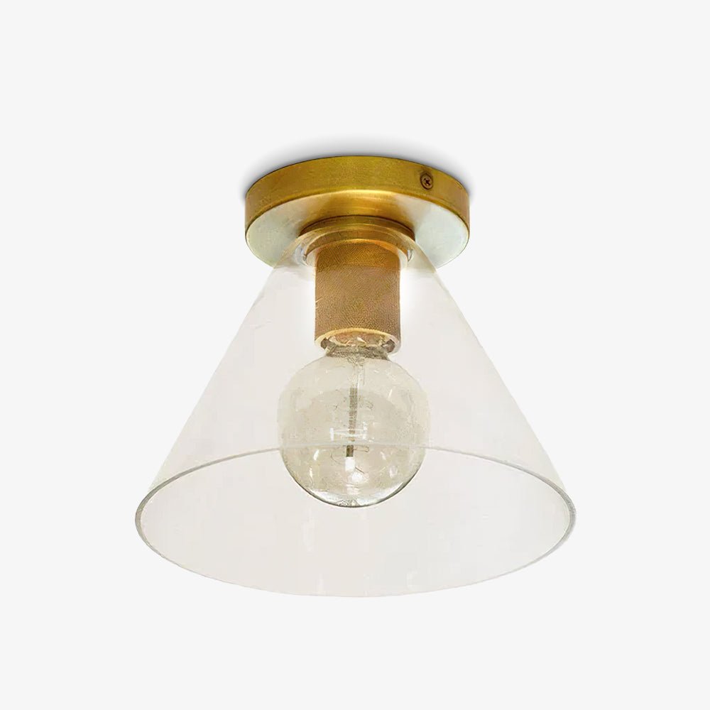 Elthyn lámpara de techo cono de vidrio latón minimalista industrial