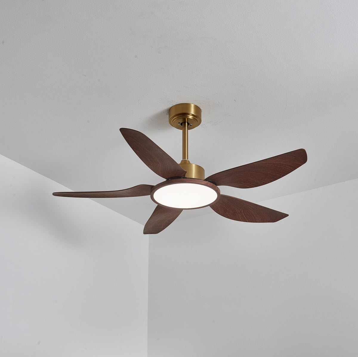 Sylenel ventilador de techo con luz moderno de madera y latón