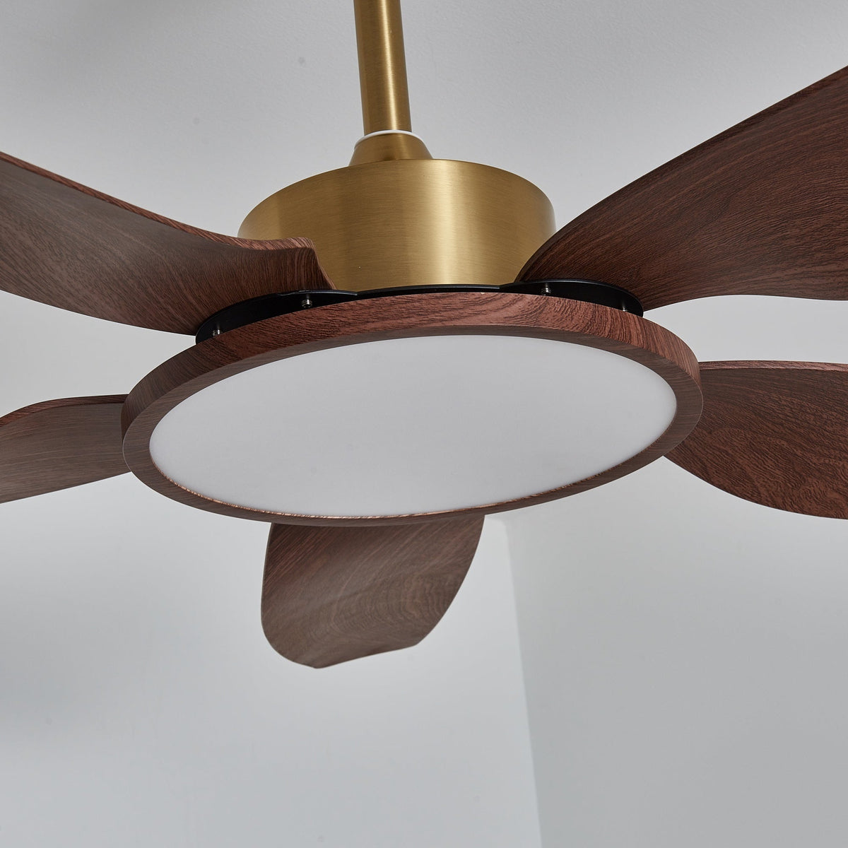 Sylenel ventilador de techo con luz moderno de madera y latón