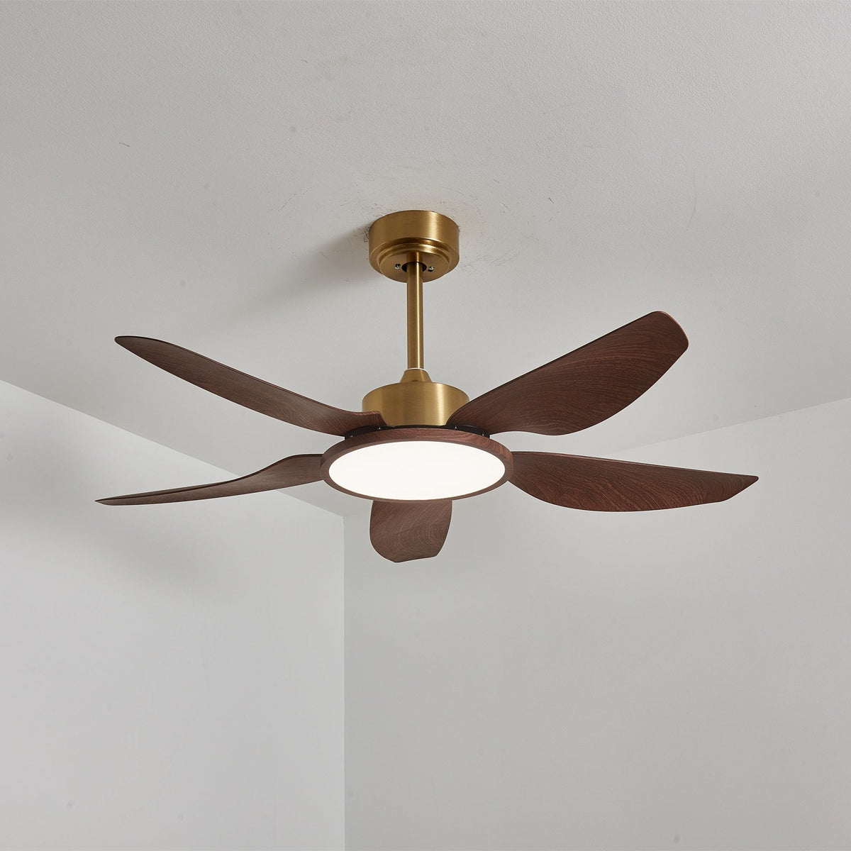 Sylenel ventilador de techo con luz moderno de madera y latón