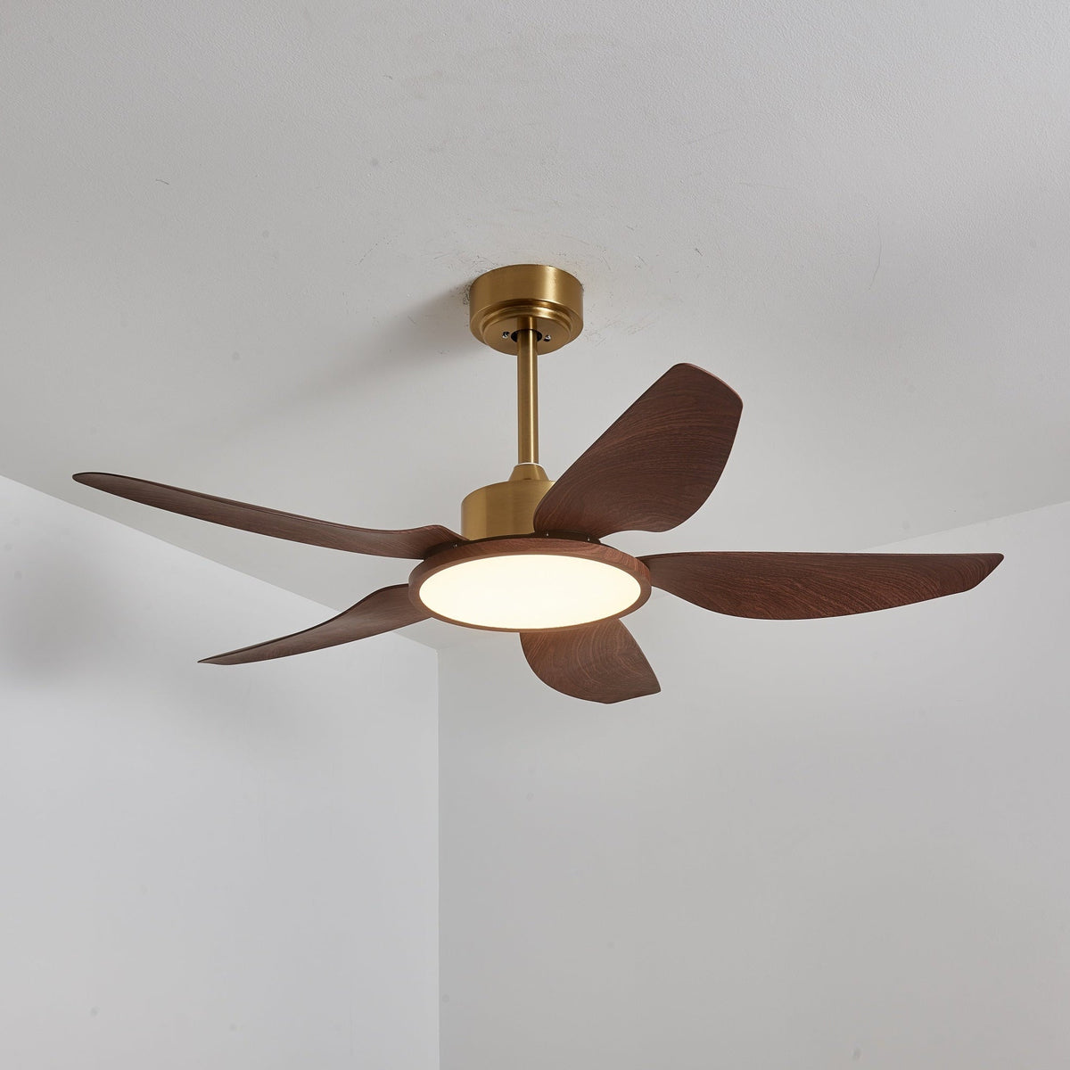 Sylenel ventilador de techo con luz moderno de madera y latón