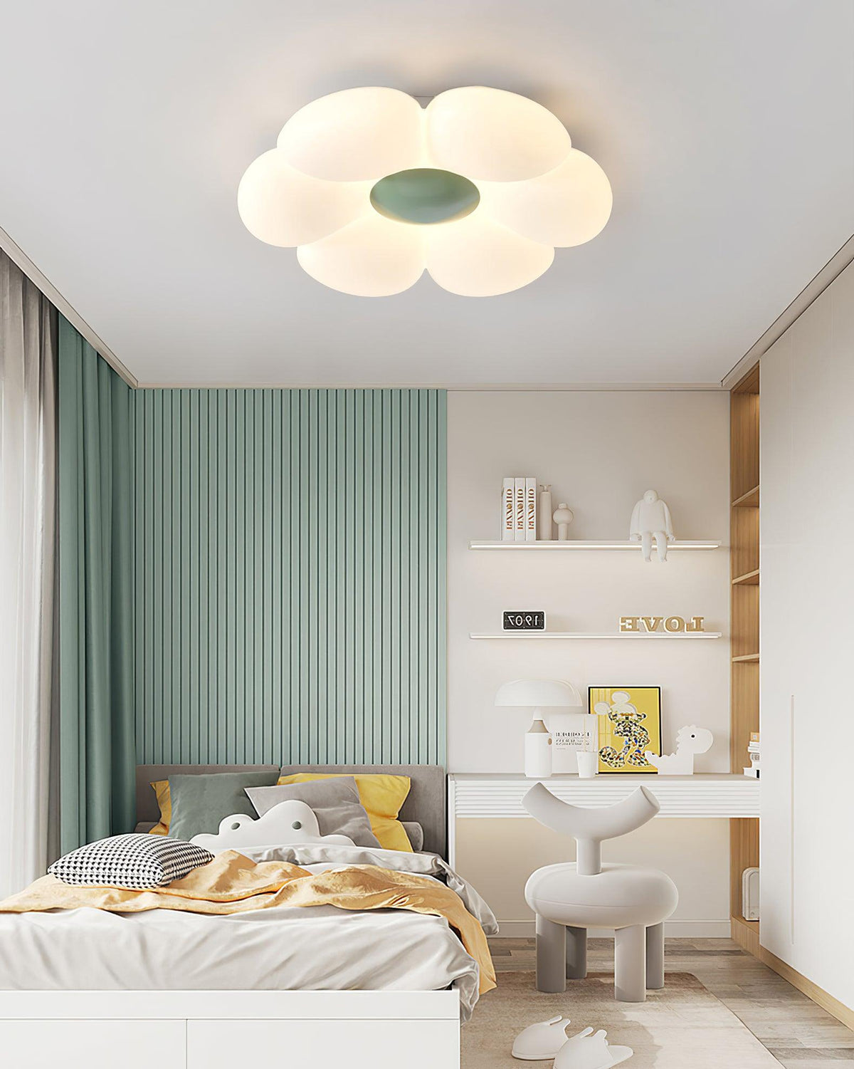 Liorinella lámpara de techo Six-Leaf Flower para habitación infantil