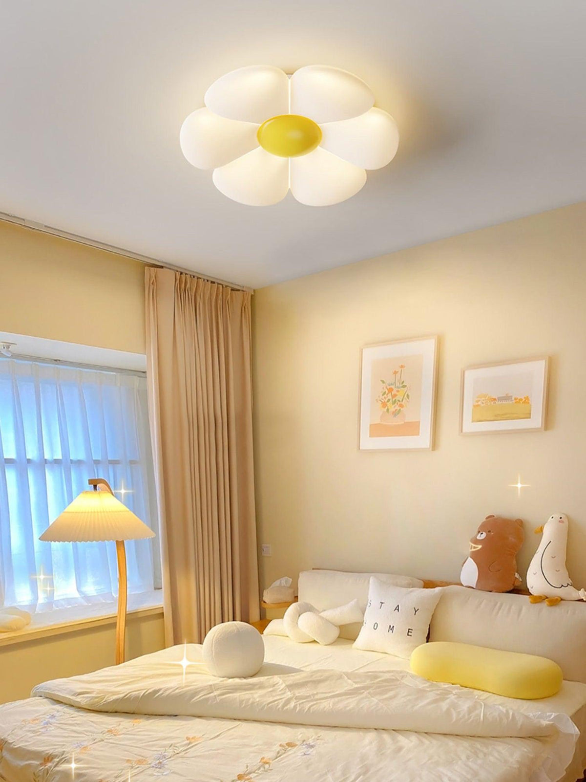 Liorinella lámpara de techo Six-Leaf Flower para habitación infantil