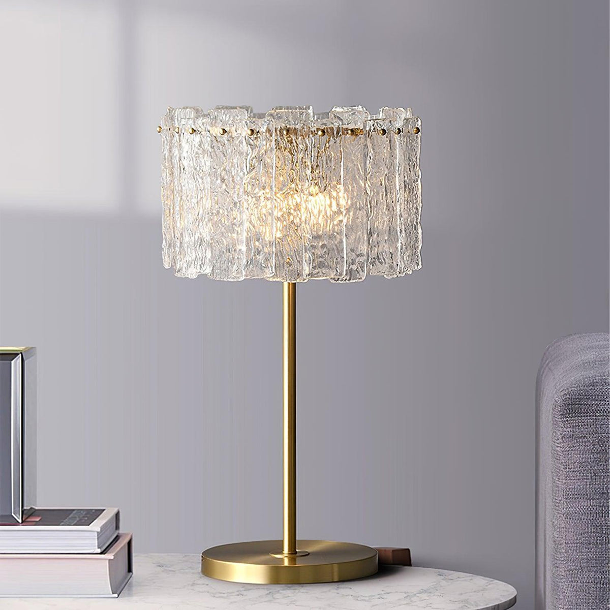 Cyrelina lámpara de mesa de cristal