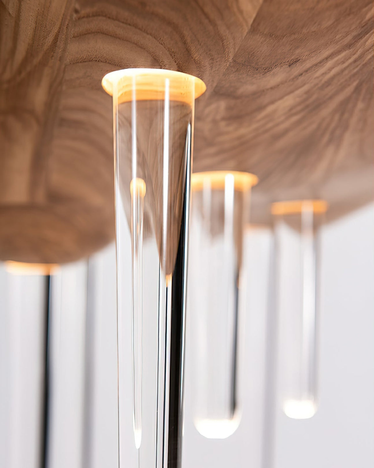 Umare lámpara colgante Whimsical de vidrio y madera
