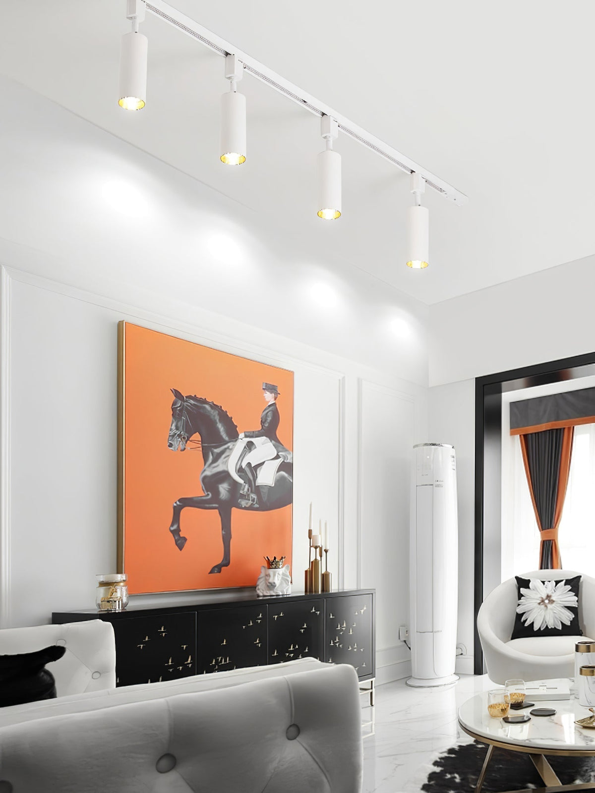 Galvyn lámpara de techo Sleek Cylinder Track con diseño minimalista