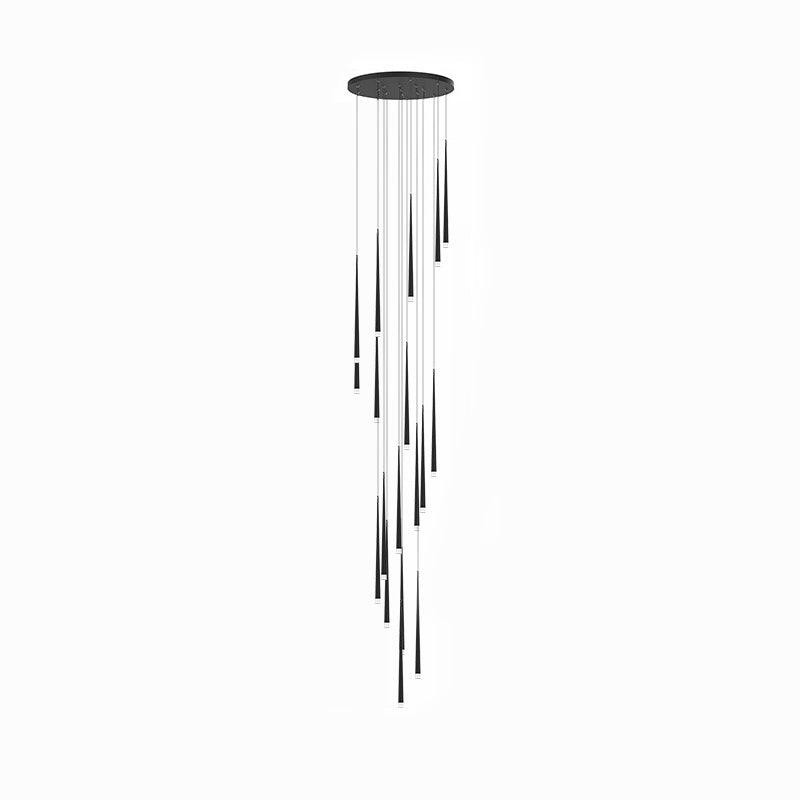 Lustra Lámparas de araña Delgado Negro Minimalista