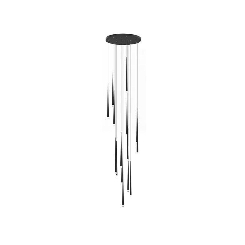 Lustra Lámparas de araña Delgado Negro Minimalista