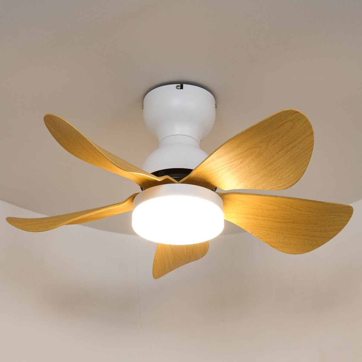 Elvanelle ventilador de techo con luz de madera