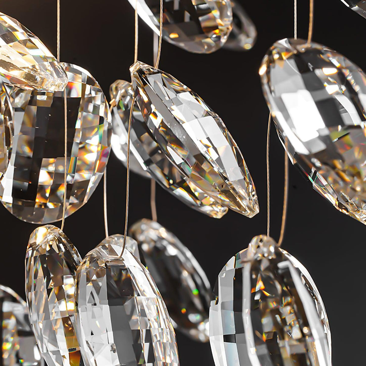 Luxirian lámpara de araña de cristal y ramas doradas con LED