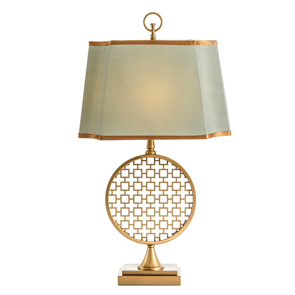 Lineine lámpara de mesa con tejido glam