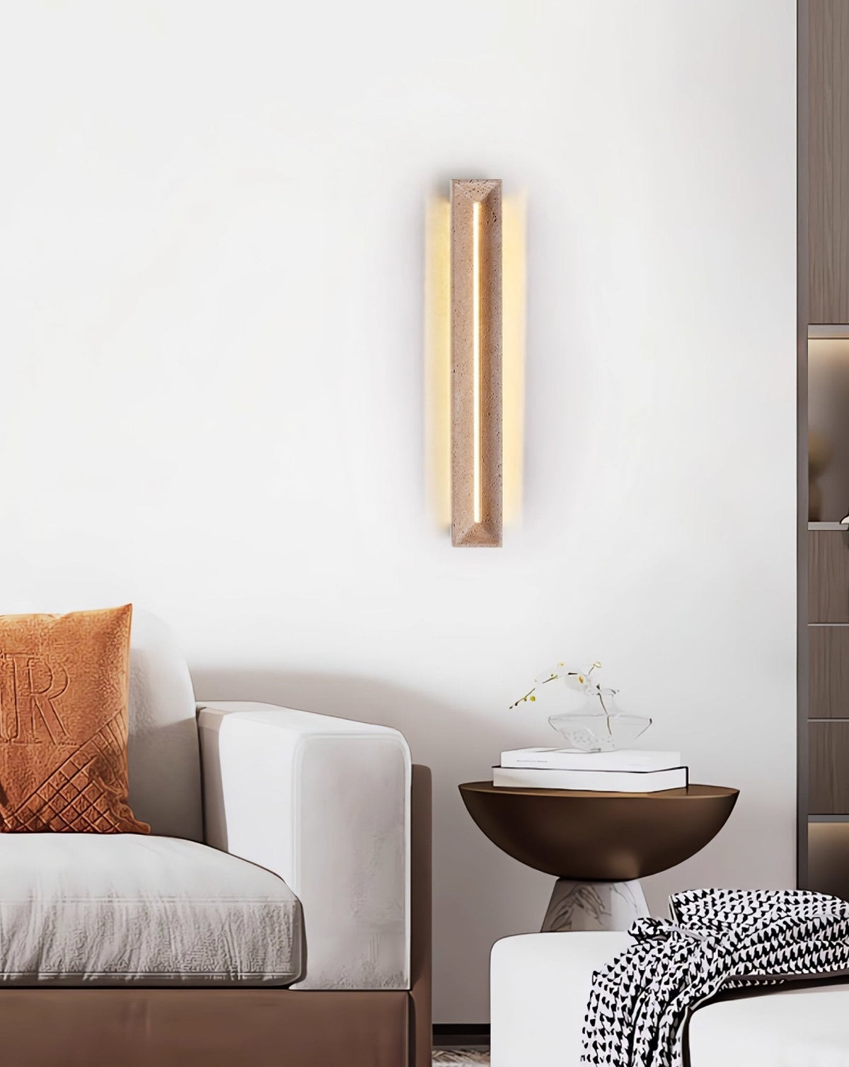 Dfi aplique de pared minimalista en travertino