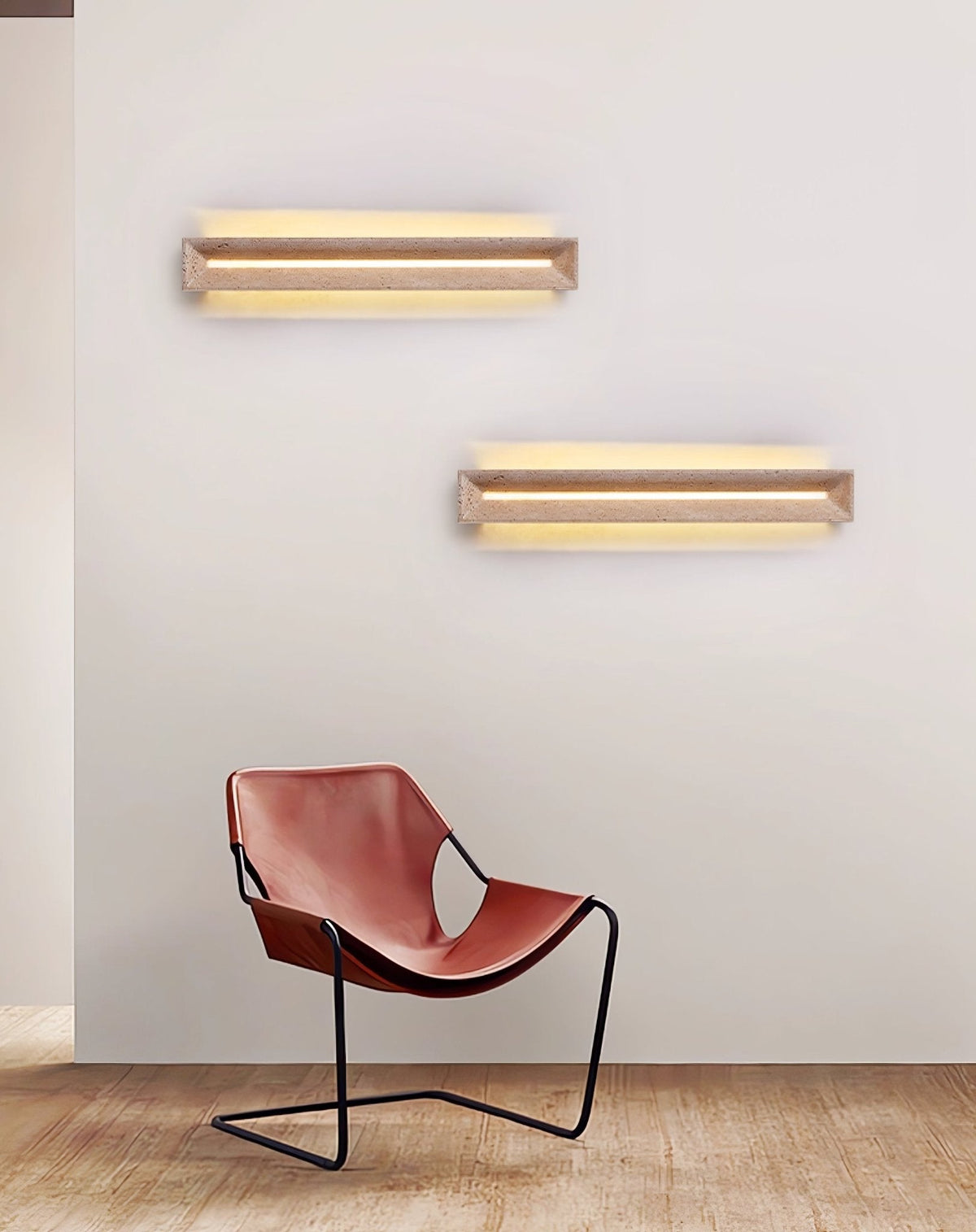 Dfi aplique de pared minimalista en travertino