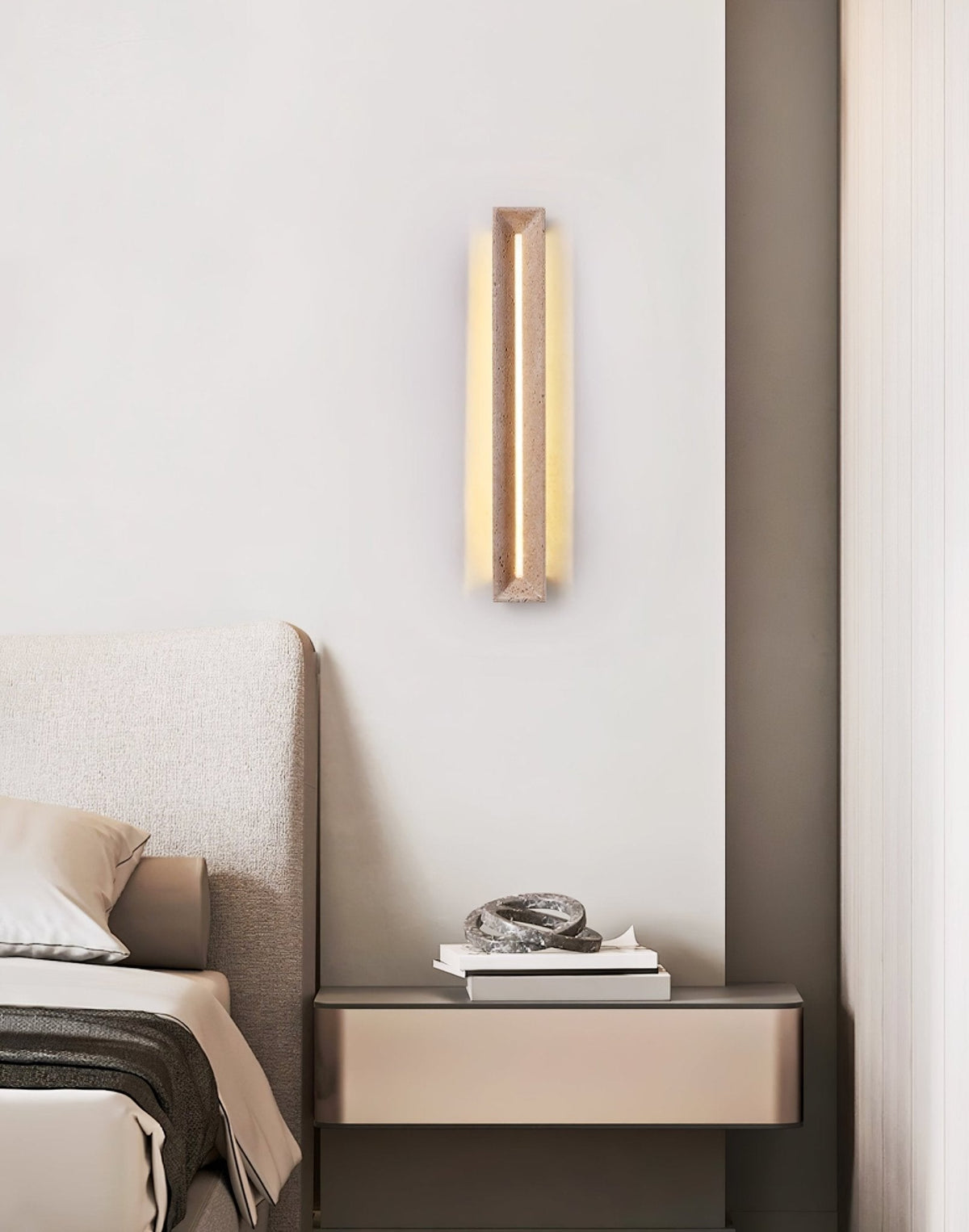 Dfi aplique de pared minimalista en travertino