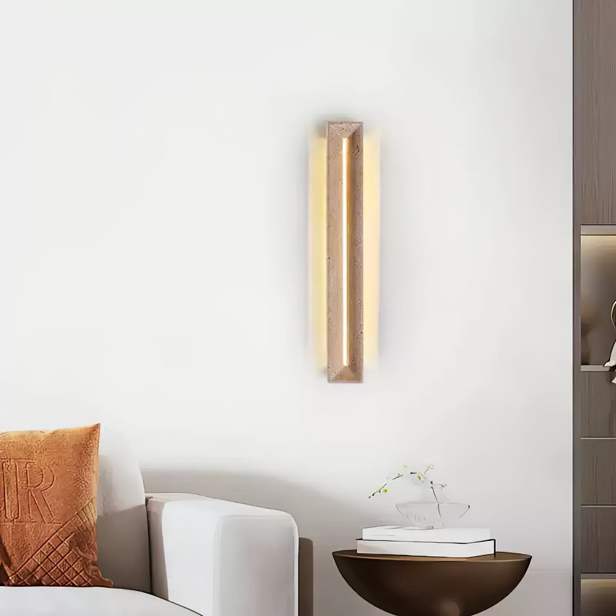 Dfi aplique de pared minimalista en travertino