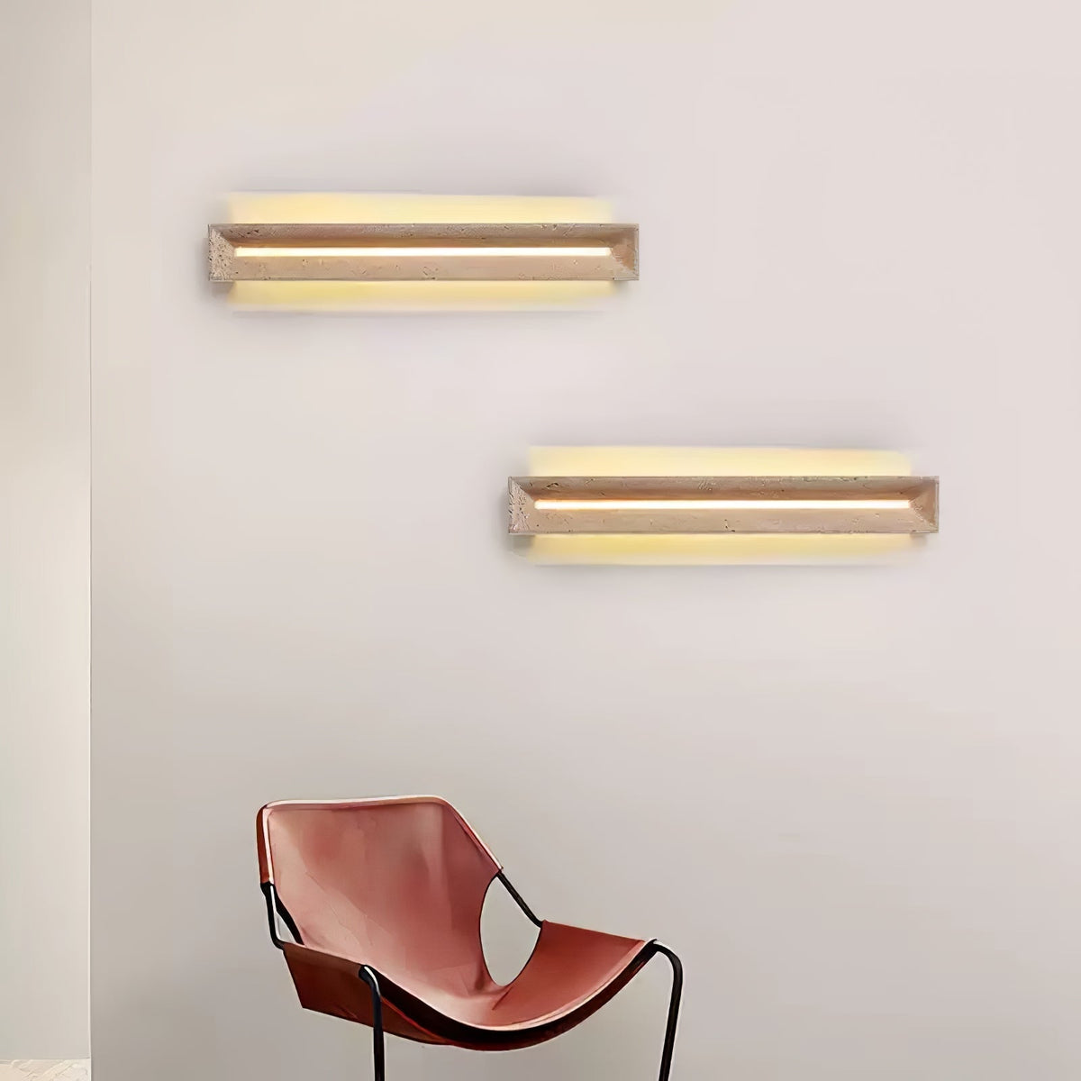 Dfi aplique de pared minimalista en travertino