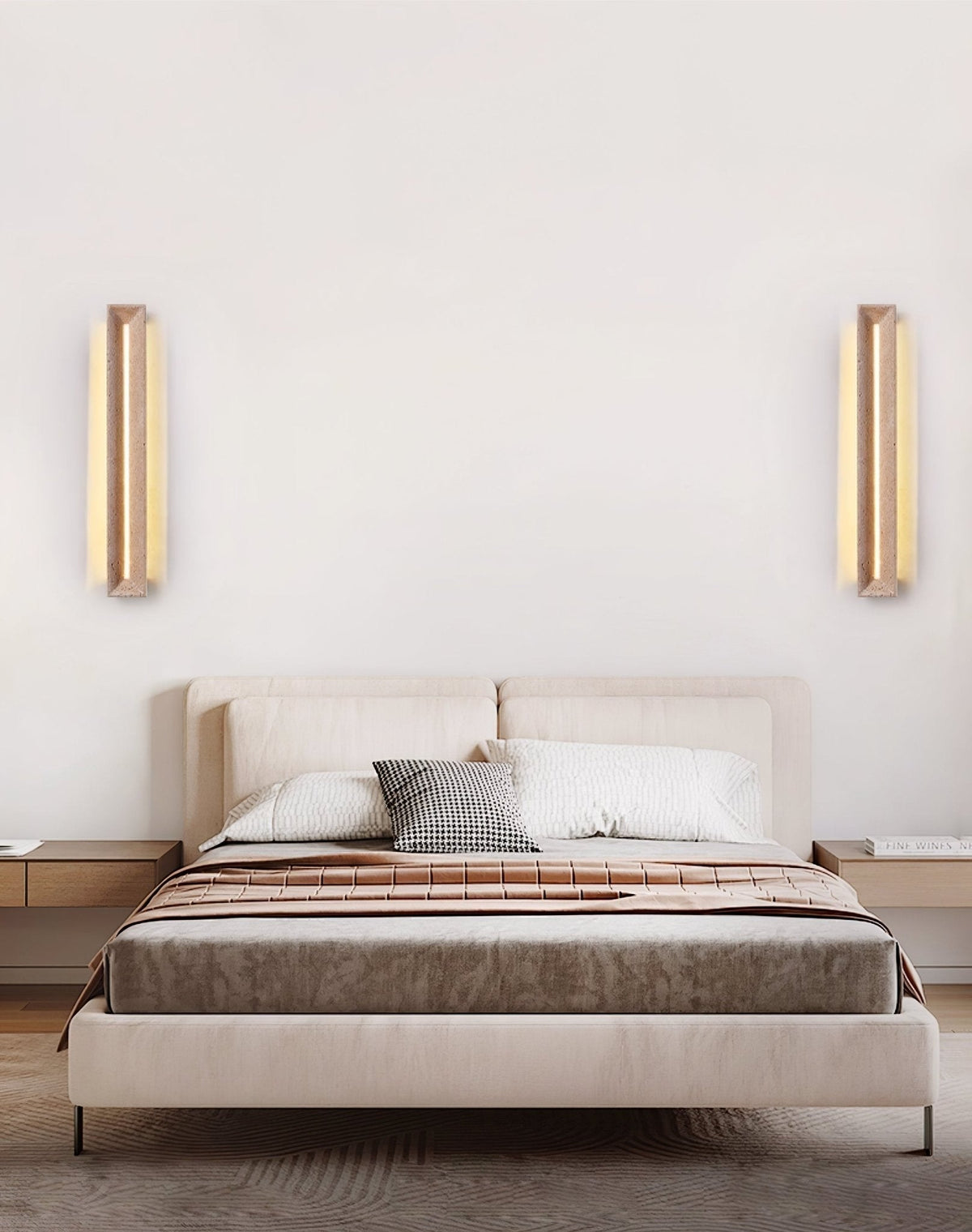 Dfi aplique de pared minimalista en travertino