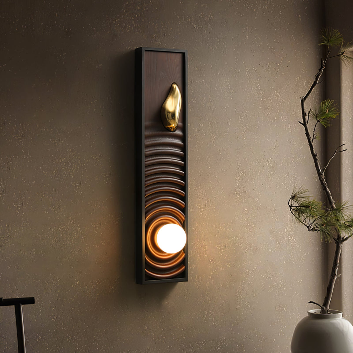 Caleb aplique de pared de madera vintage