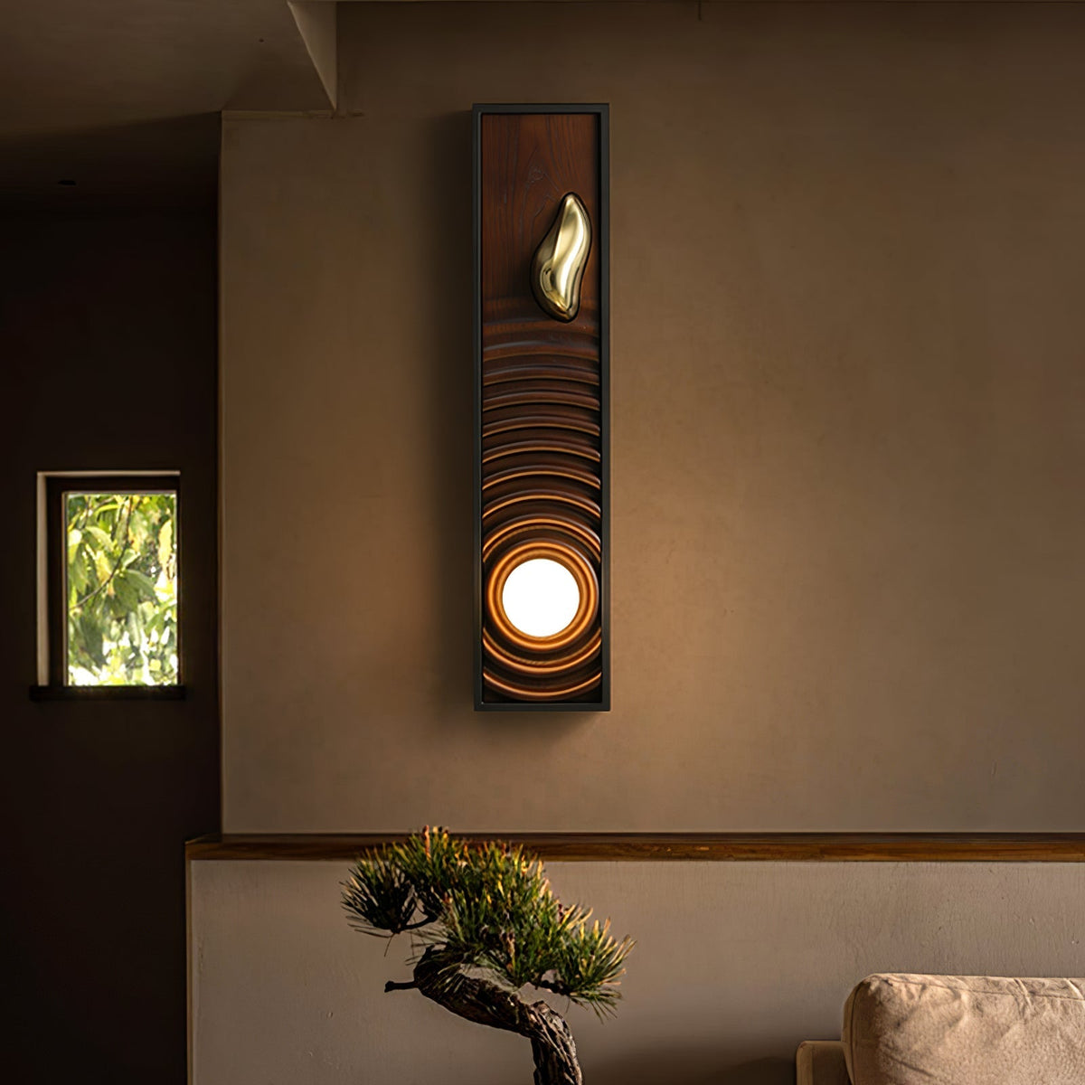 Caleb aplique de pared de madera vintage