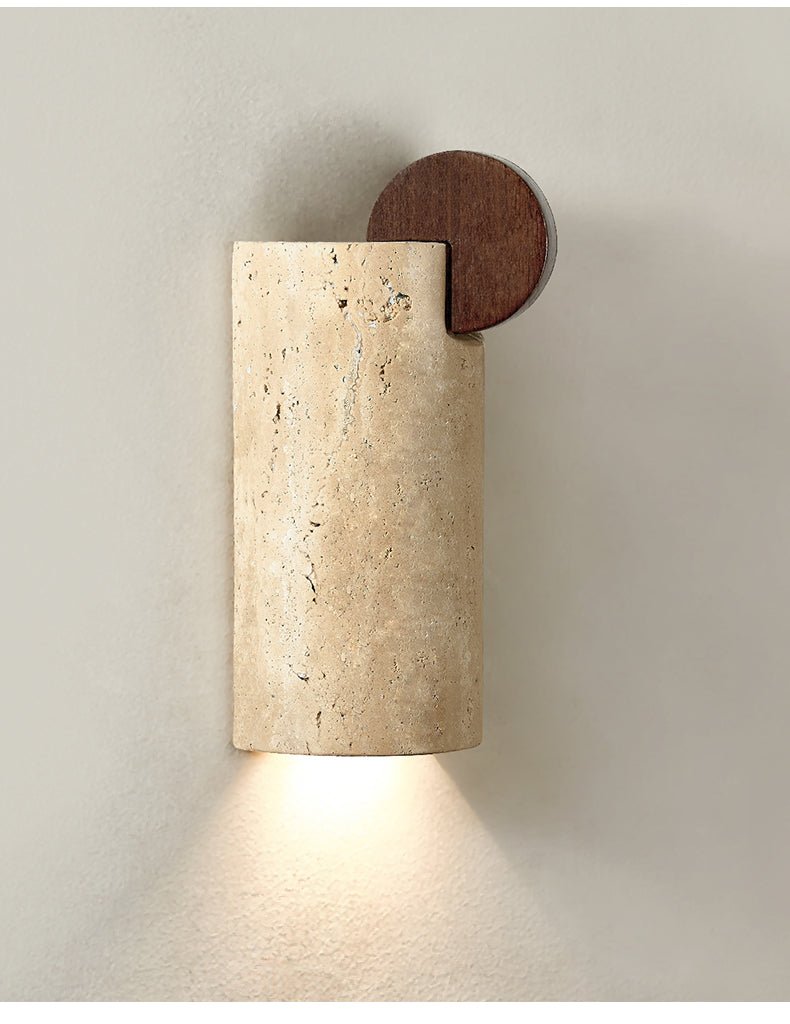 Velm aplique de pared Curve amarillo travertino