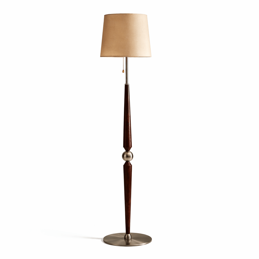 Aldivina lámpara de pie tallada en madera