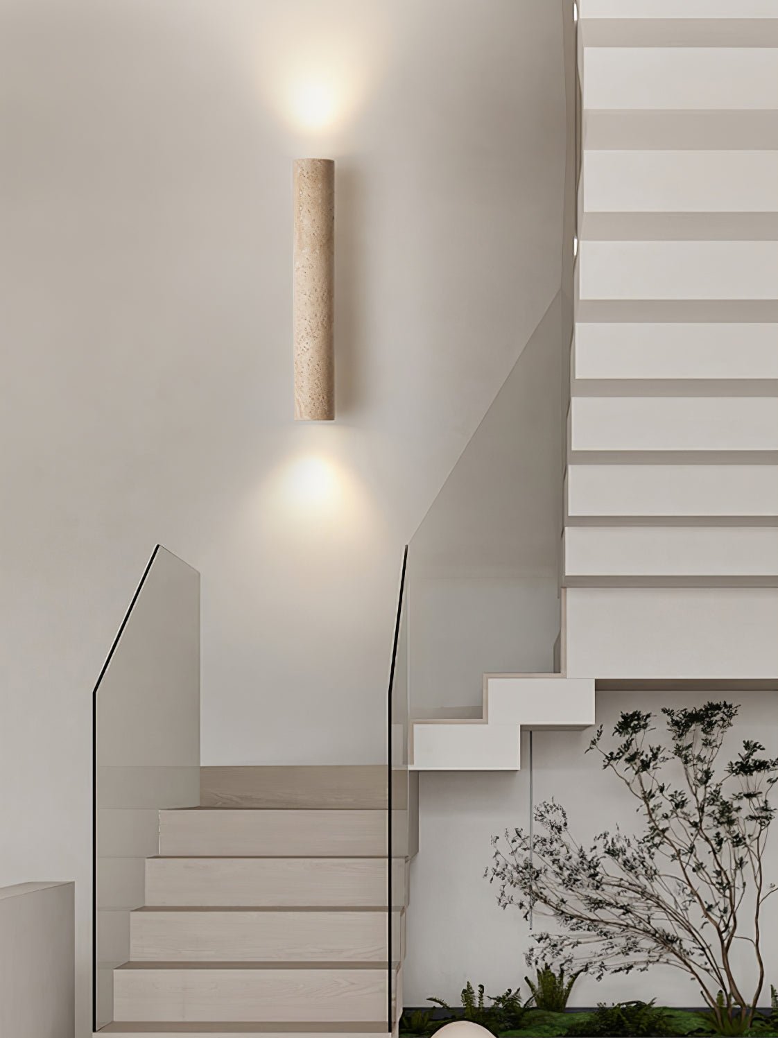 Seranise Slim Cylinder travertino aplique de pared