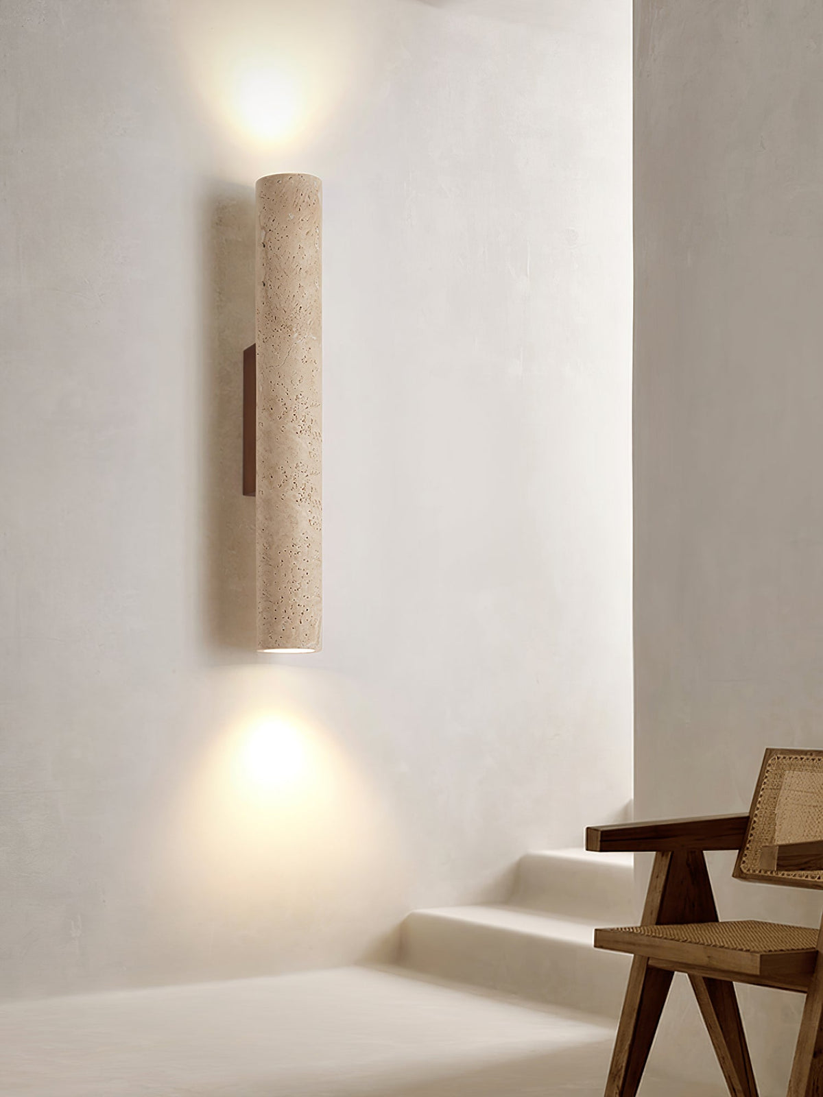 Seranise Slim Cylinder travertino aplique de pared