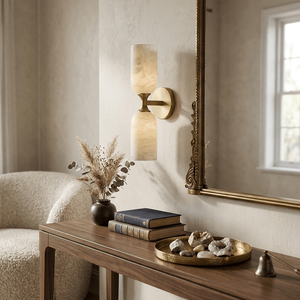 Sabriel Solmira alabastro aplique de pared doble
