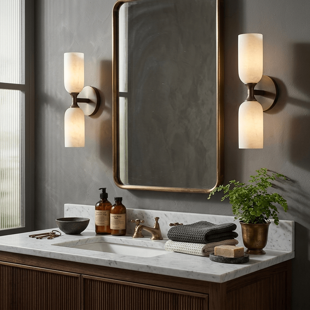 Sabriel Solmira alabastro aplique de pared doble