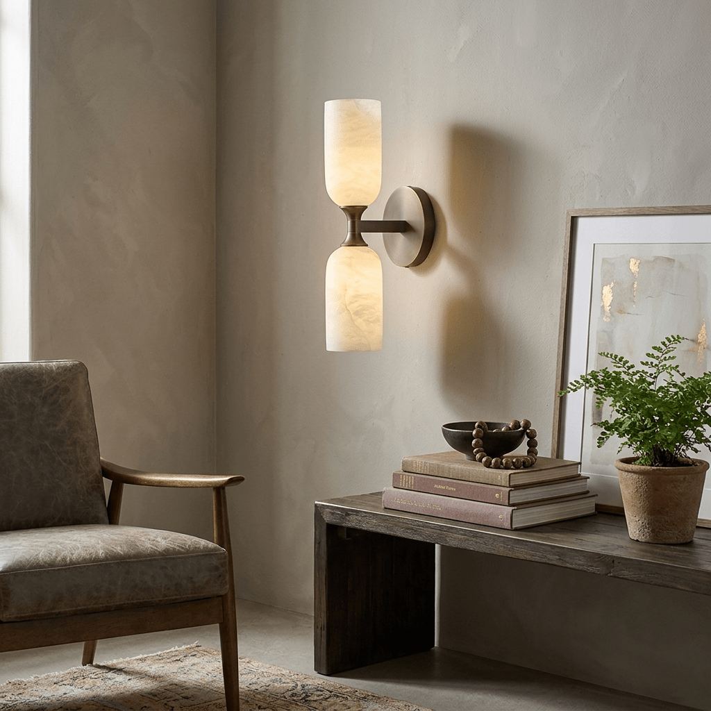 Sabriel Solmira alabastro aplique de pared doble