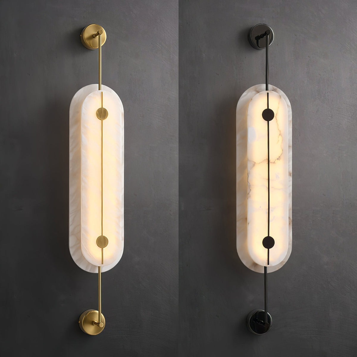 Cudorel aplique de pared ovalado en alabastro