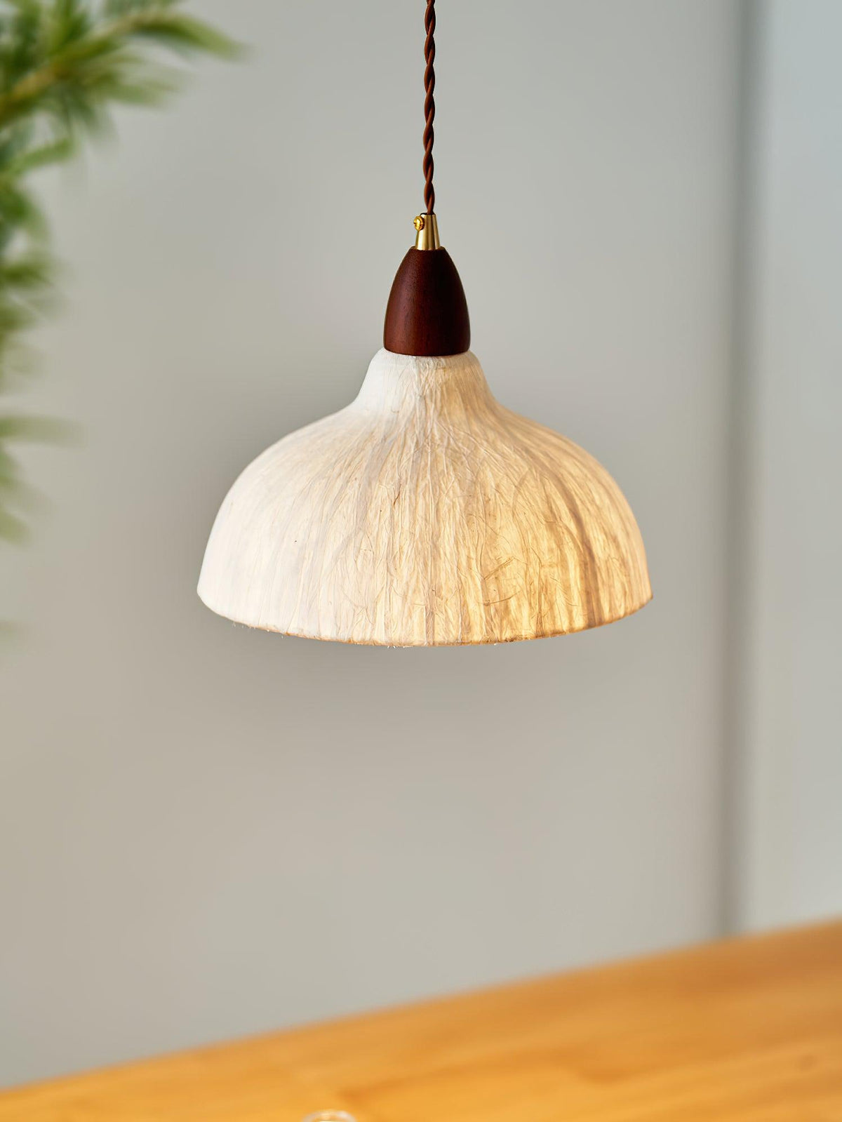 Locan lámpara colgante de papel y madera