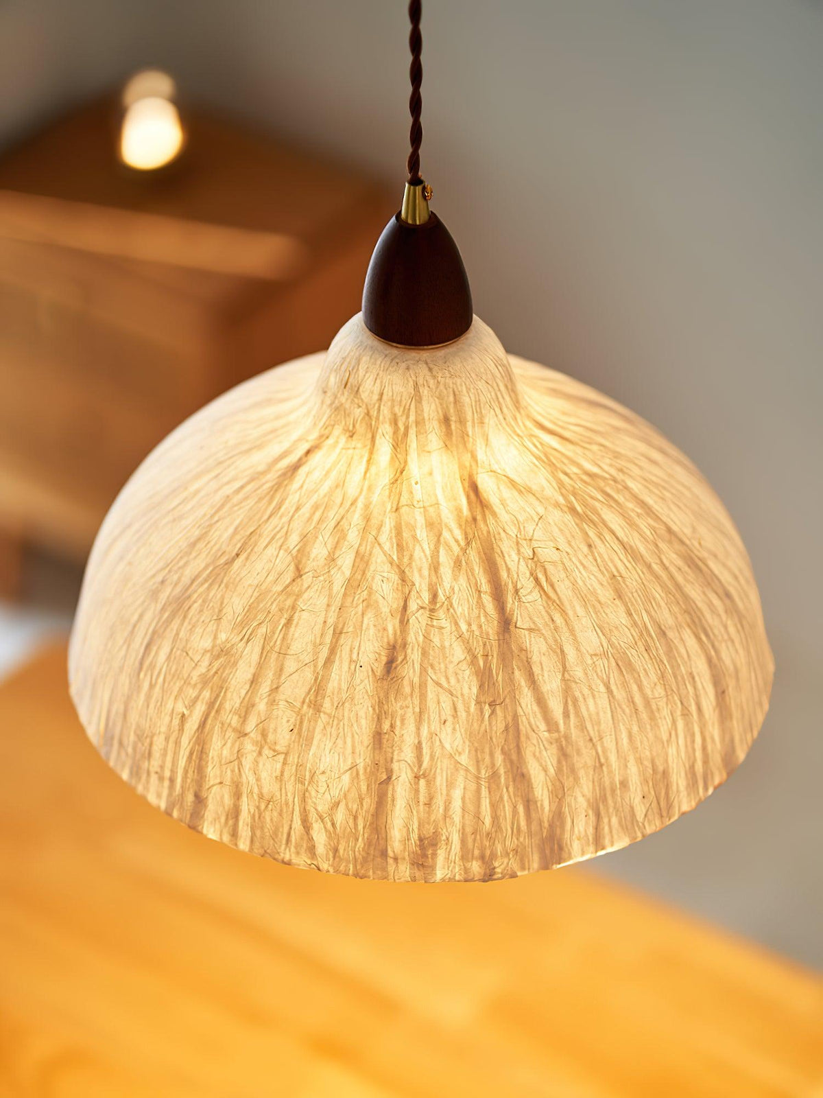 Locan lámpara colgante de papel y madera