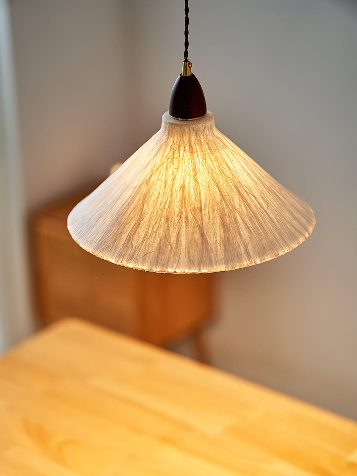 Locan lámpara colgante de papel y madera