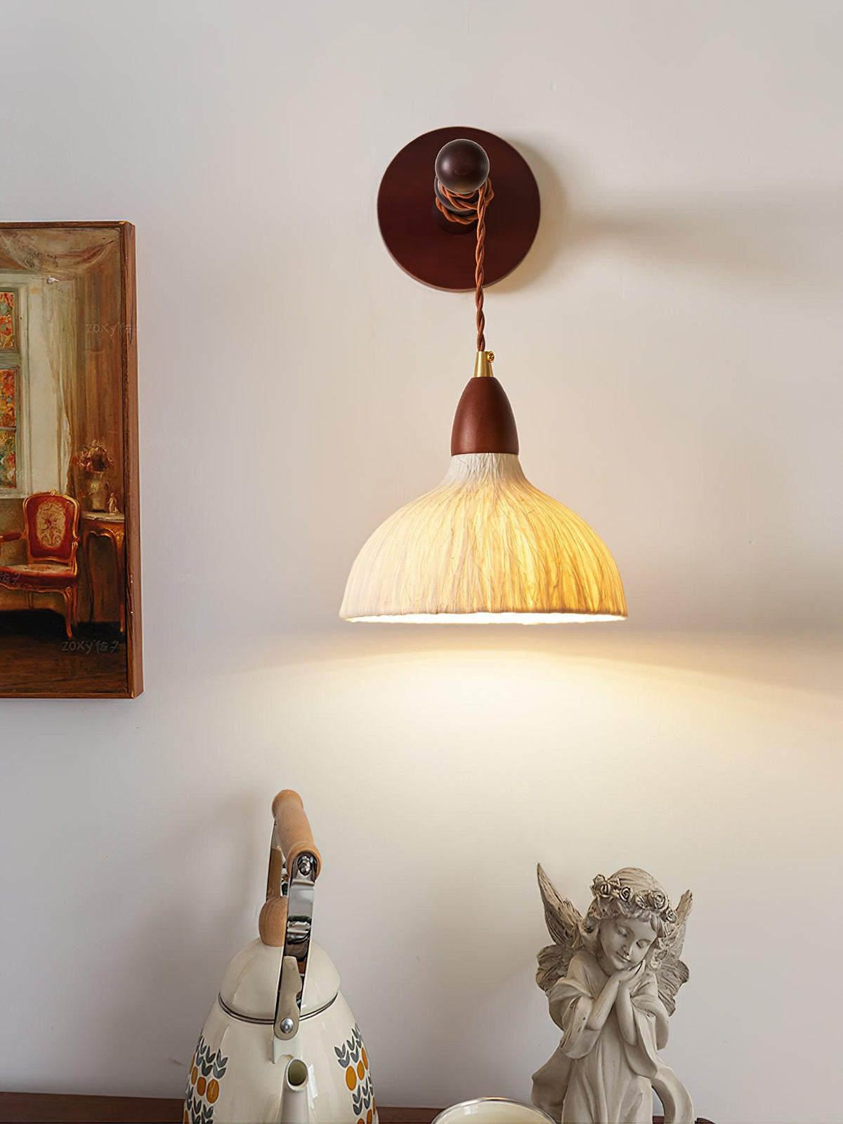 Vitheos aplique de pared elegancia Natural de madera de nogal