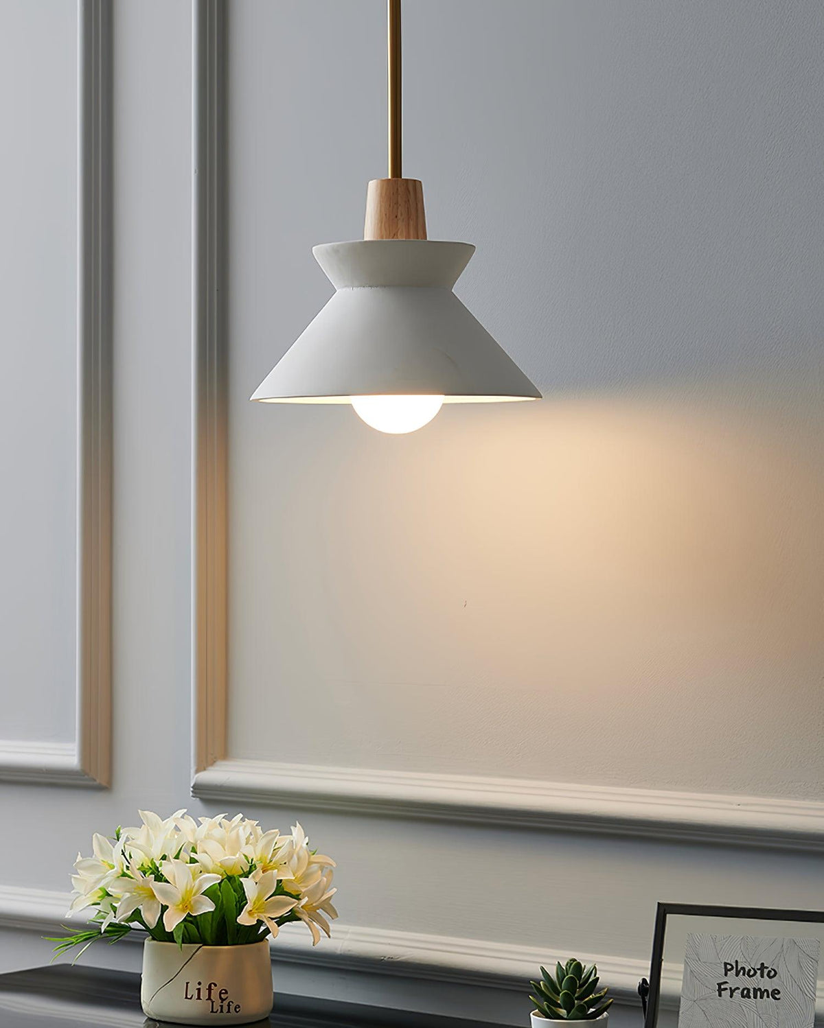 Revelo lámpara colgante de madera minimalista nórdica