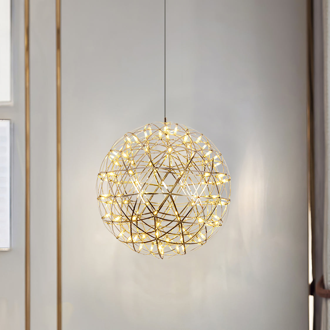 Delcourt plateado lámpara colgante Spark Ball