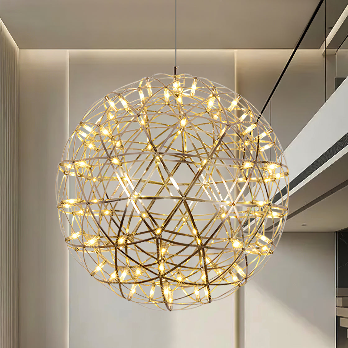 Delcourt plateado lámpara colgante Spark Ball