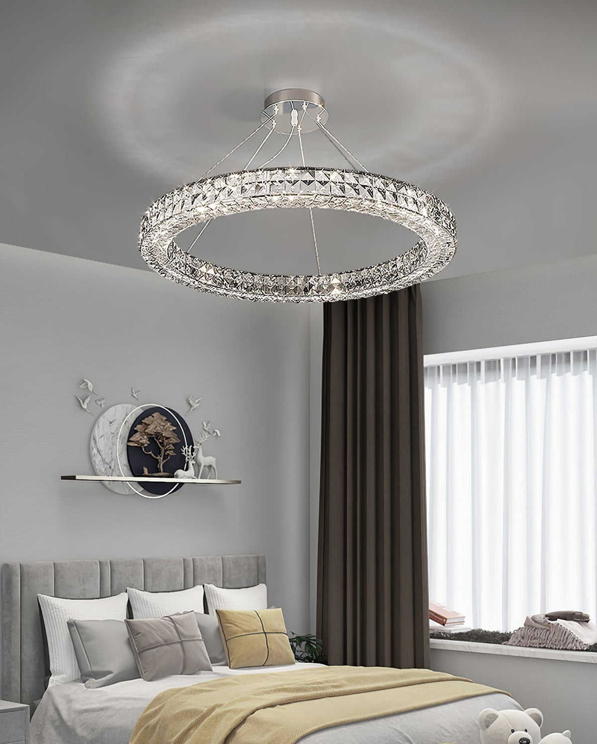 Luxerian lámpara de araña anillos de cristal Spiridon Luxe