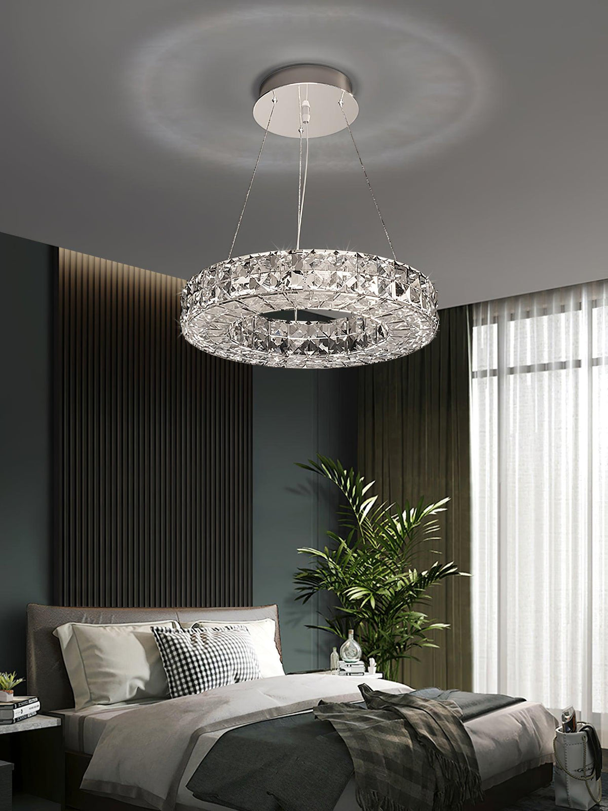 Luxerian lámpara de araña anillos de cristal Spiridon Luxe