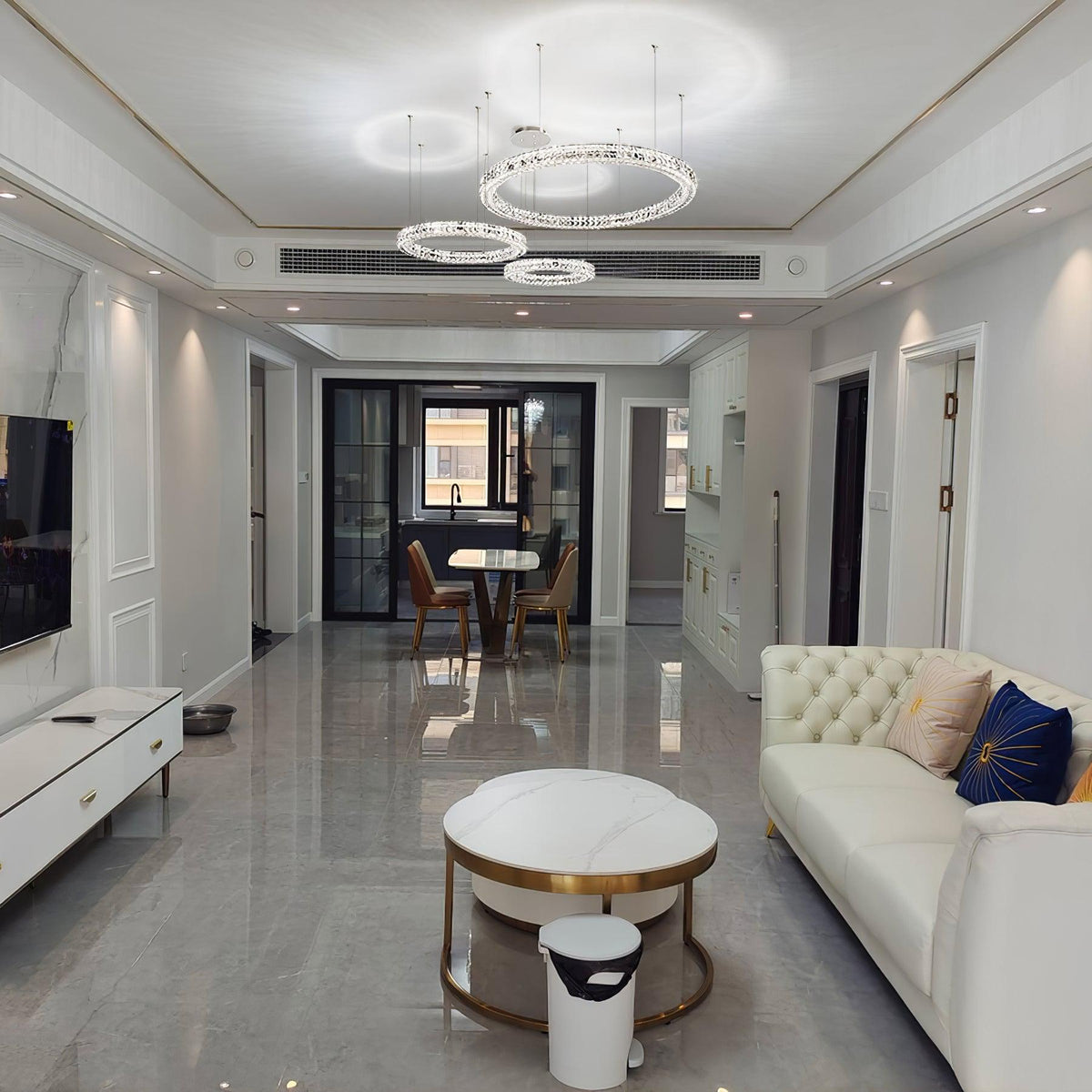 Luxerian lámpara de araña anillos de cristal Spiridon Luxe