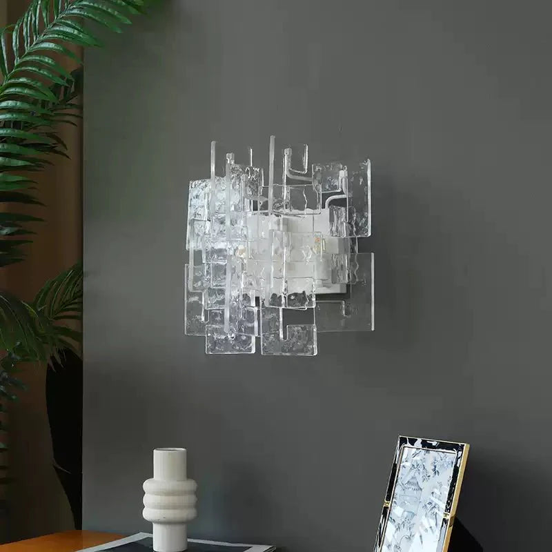 Stacked vidrio aplique de pared