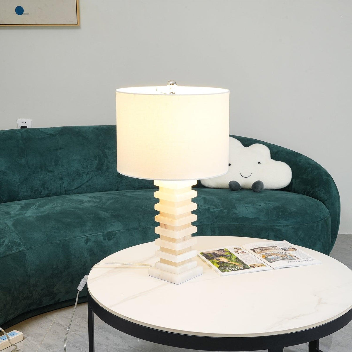 Covynen lámpara de mesa de alabastro