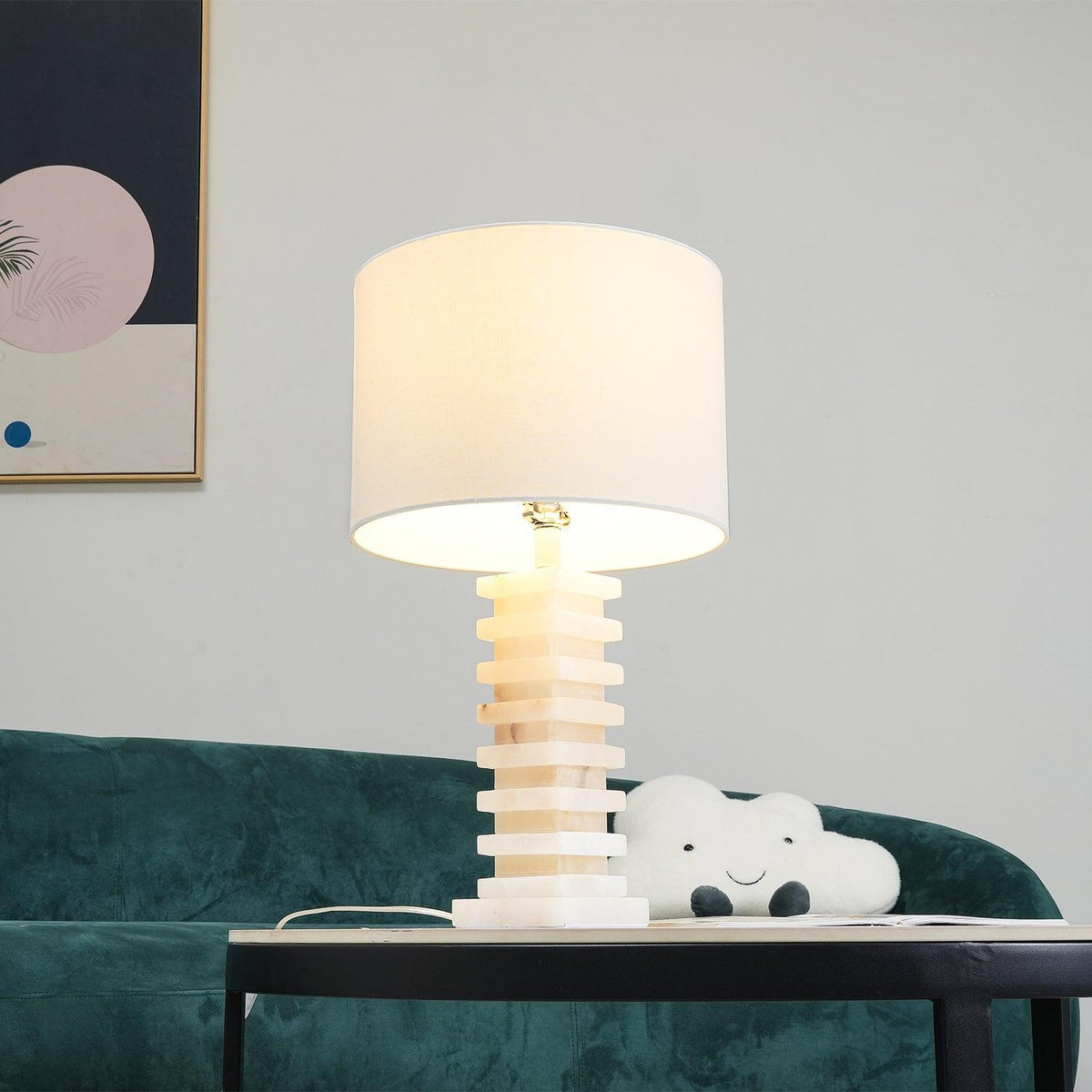 Covynen lámpara de mesa de alabastro