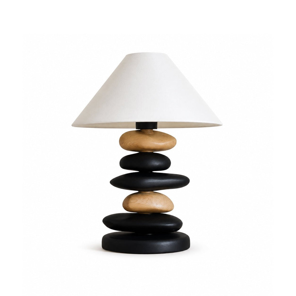 Stacked Pebble lámpara de mesa de madera