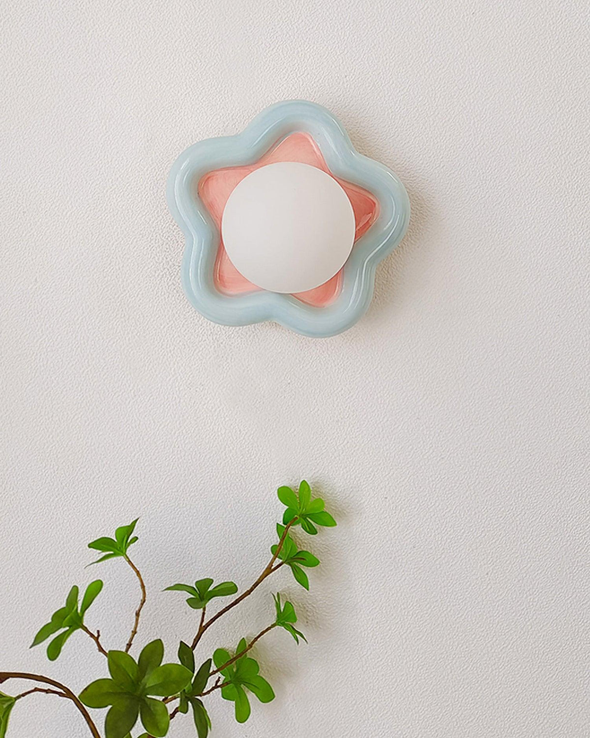 Petani aplique de pared rosa y amarillo forma flor