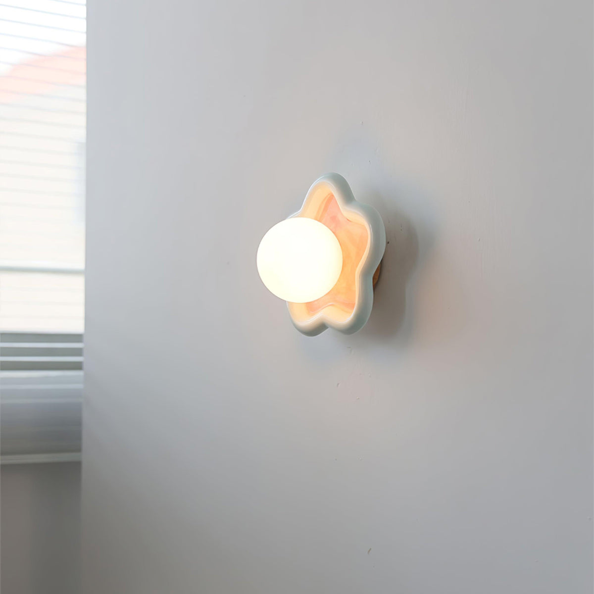 Petani aplique de pared rosa y amarillo forma flor